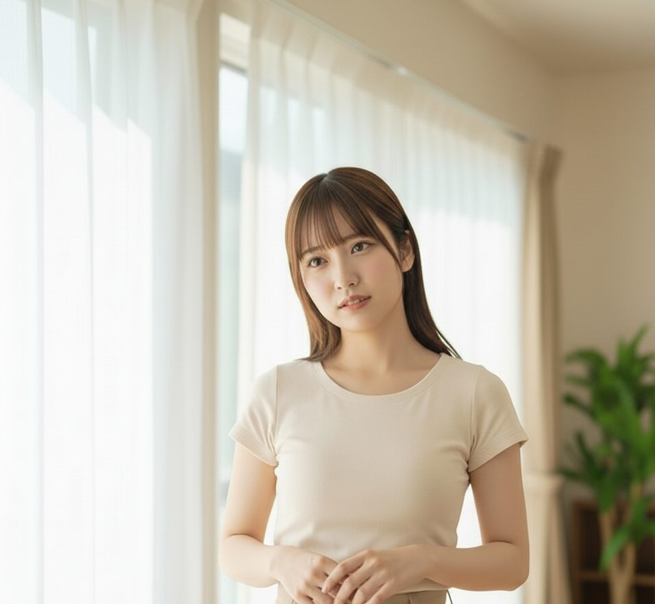 悩まし気な女性