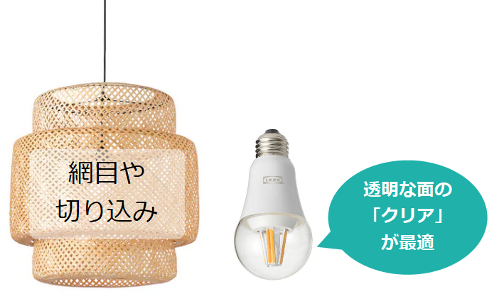 クリア電球がよいシェード