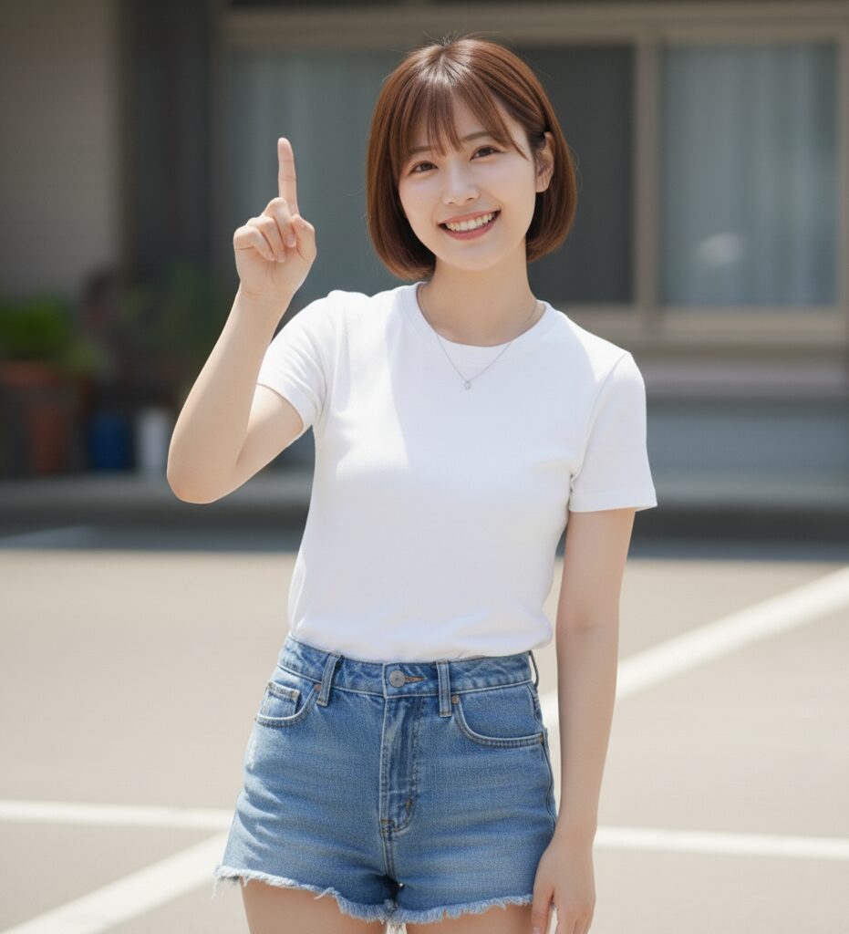 女性が何かを説明しようとしている