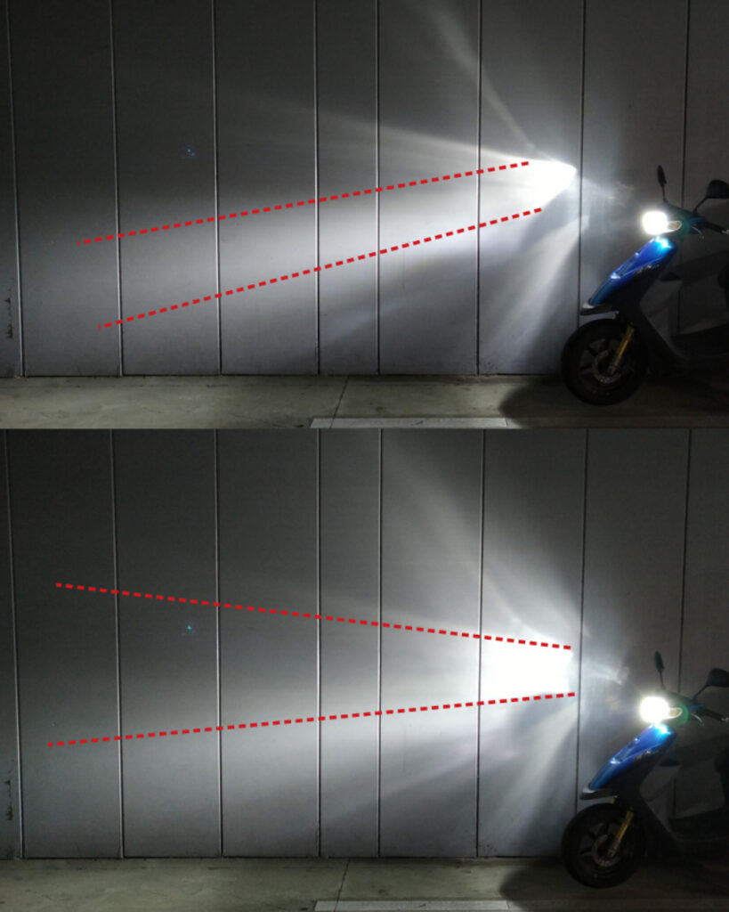 スズキZZのLEDの光軸調整